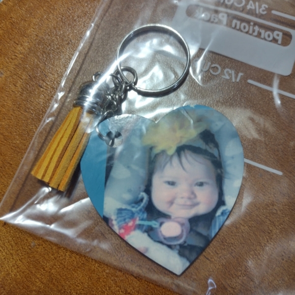 Sublimated Heart Key Chain - Picture 4 of 4